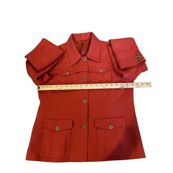 VTG Adrienne Vittadini Red Orange Wool 90s Blazer QuietLuxury Heritage Preppy - Picture 5 of 9